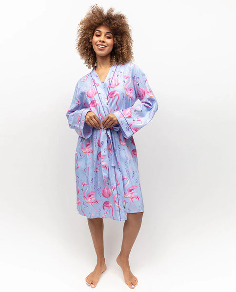 Girl Pink Flamingo Dressing Gown Cyberjammies Short Dressing Gown