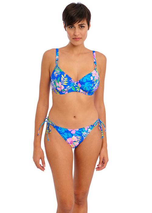 Freya Plunge Bikini Top-Hot Tropics - Blue