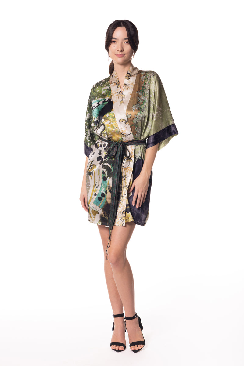 Christine Silk Short Robe- Made in Canada