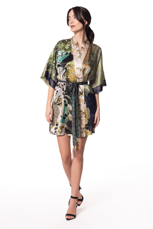 Christine Silk Short Robe- Made in Canada