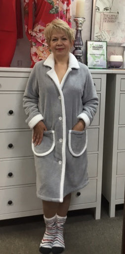 Ringella 3/4 Robe with buttons- Gray