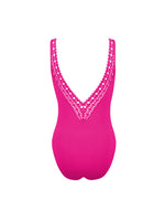 Lise Charmel Best Selling N/W Plunging Back Swimsuit - Ajourage Couture-Fuchsia