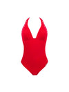 Lise Charmel Best Selling N/W Plunging Back Swimsuit - Ajourage Couture - Red