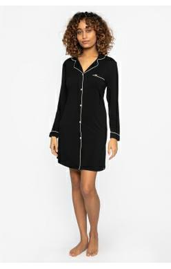 Long Sleeved Classic women's nightshirt - Black