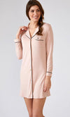 Long Sleeved Classic women's nightshirt - Pink