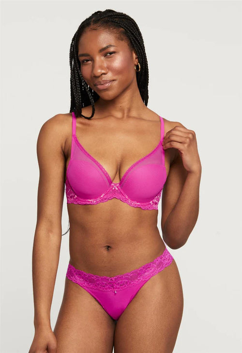 Montelle Plunge Bra - Nude , Pink