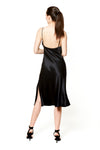 Christine Silk Garbo Long Slip - Black-Made in Canada