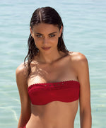 Lise Charmel-Strapless Bikini Top-Ajourage Couture- Red, Navy
