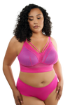 MIA DOT No Wire Full Support Bralette, Removable Cups-Pink,
